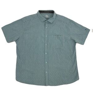 Kuhl‎ Provok Shirt Men's XXL 2XL Light Blue Dashes Short Sleeve Button Up Hiking